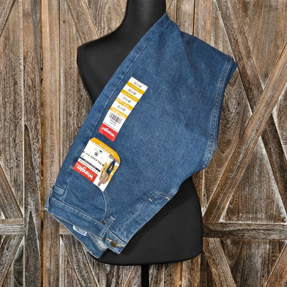 Wrangler Five Star Heritage Relaxed Fit Jeans Mens 28x30 Blue Stretch 1097FXVMD
